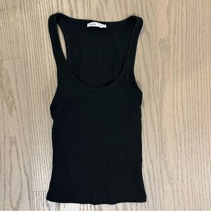 Bershka Ribbed Cotton Black Sleeveless Women's Tank Top